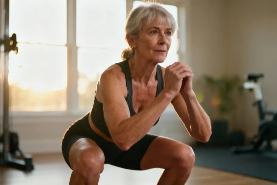 Personne de 50 ans montrant une transformation physique après 30 jours de constance modérée